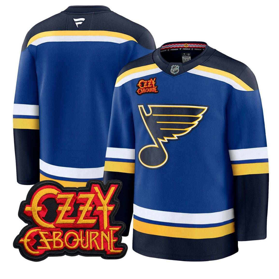Team Jersey St. Louis Blues Ozzy Osbourne Patch Premium Stitched