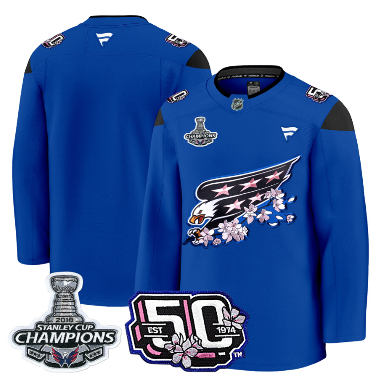 Team Jersey Washington Capitals 50th 2018 Stanley Cup Champions Patch Stitched R