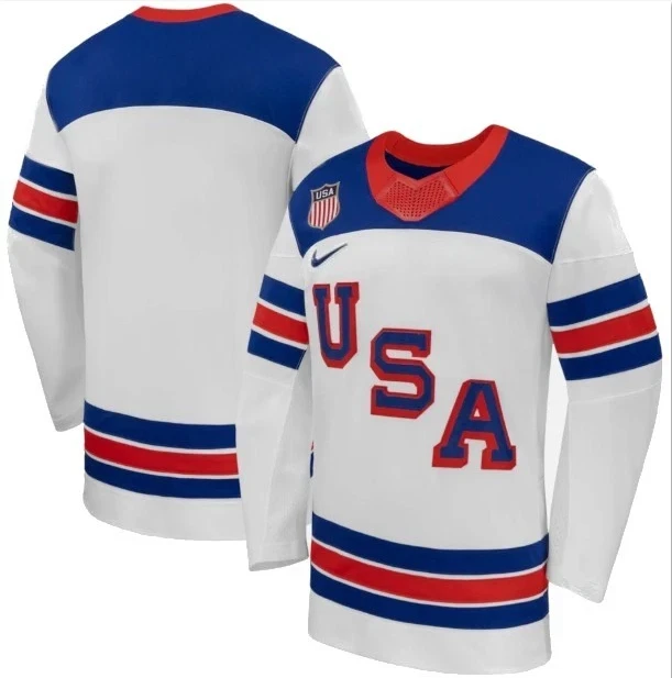 Team USA Winter Olympics 2026 Hockey Jersey Blank White All STITCHED