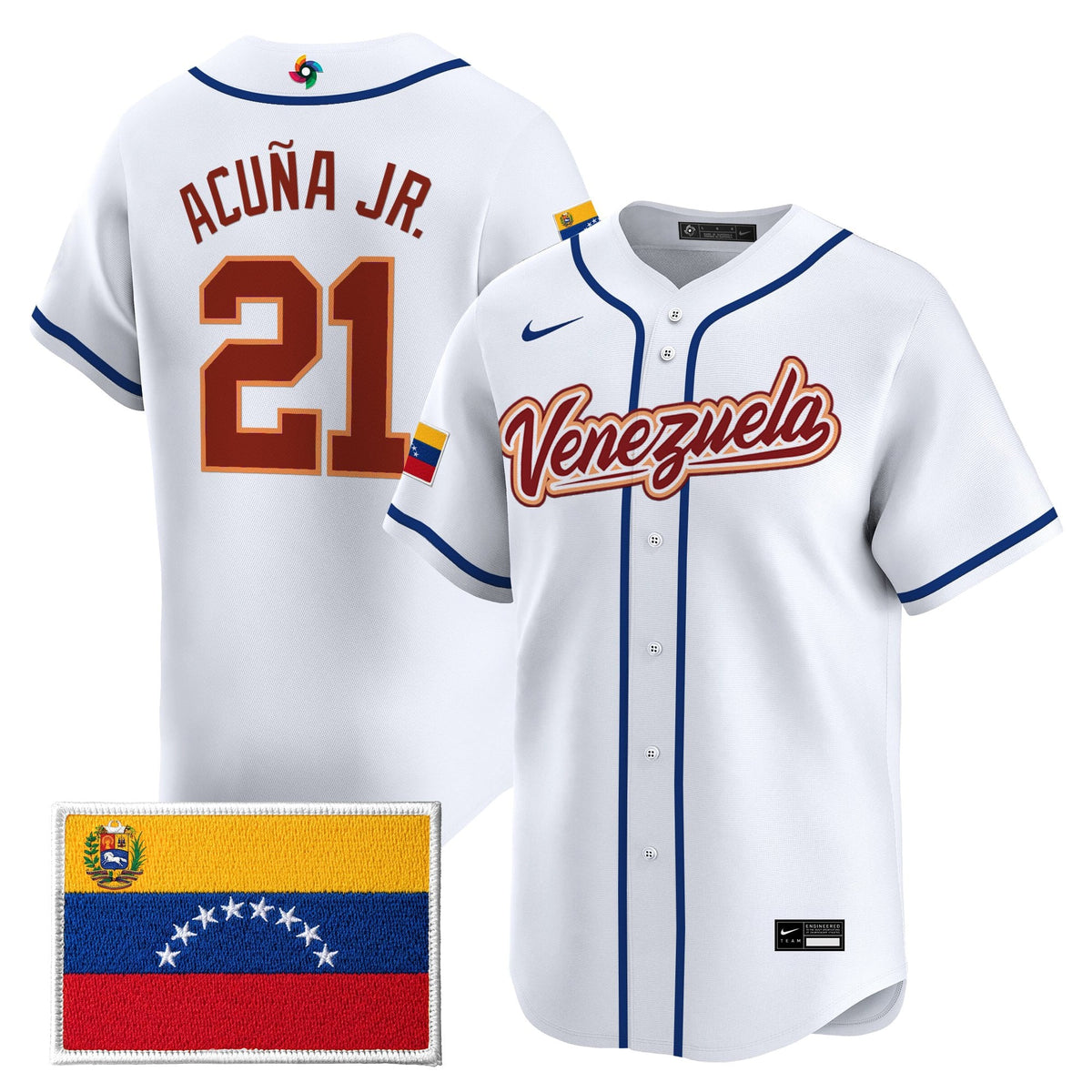 Team Venezuela World Baseball Classic Vapor Premier Jersey 2026 Roster All S