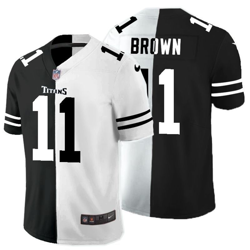 Tennessee Titans Aj Brown 11 Nfl 2020 Black And White Jersey