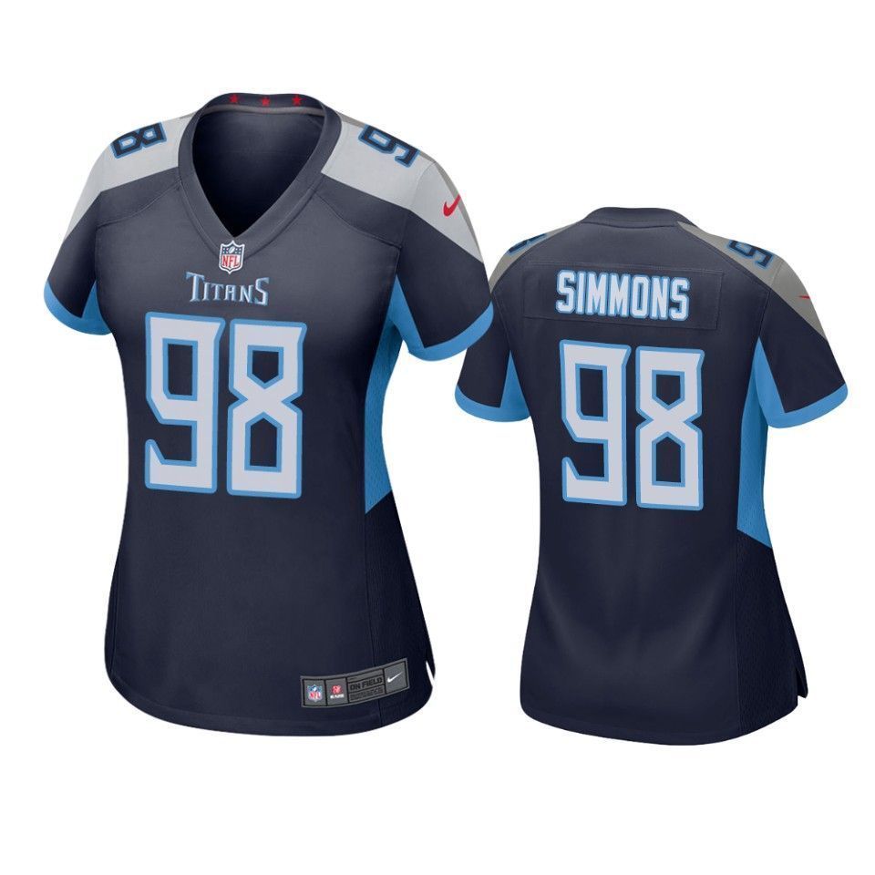 Tennessee Titans Jeffery Simmons 2019 Nfl Draft Navy Game Womens Jersey