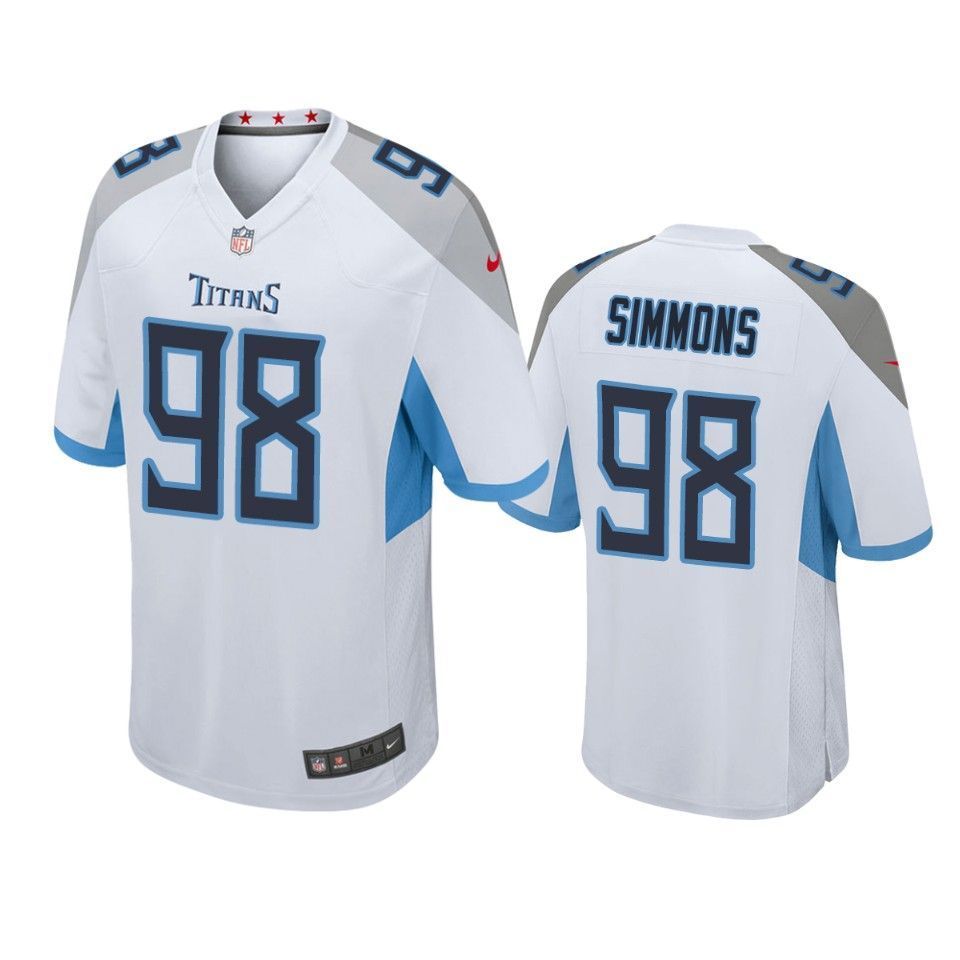Tennessee Titans Jeffery Simmons 2019 Nfl Draft White Game Jersey