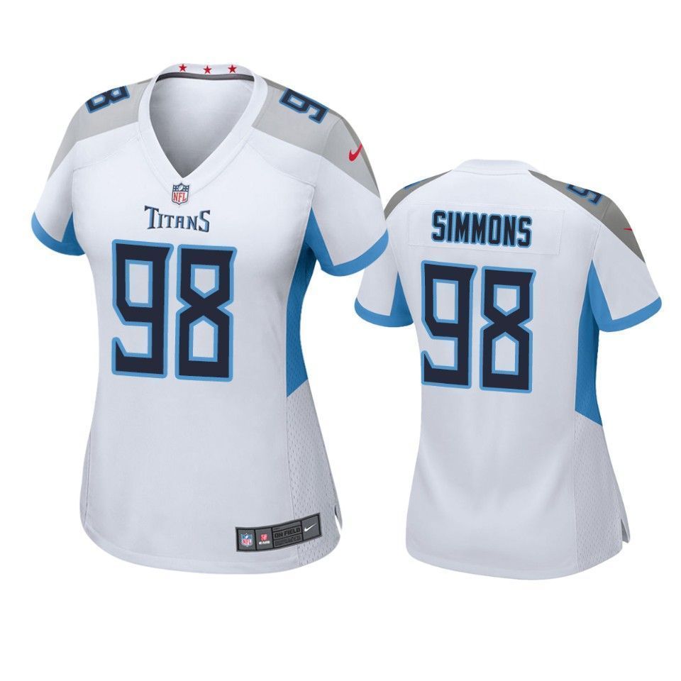 Tennessee Titans Jeffery Simmons 2019 Nfl Draft White Game Womens Jersey