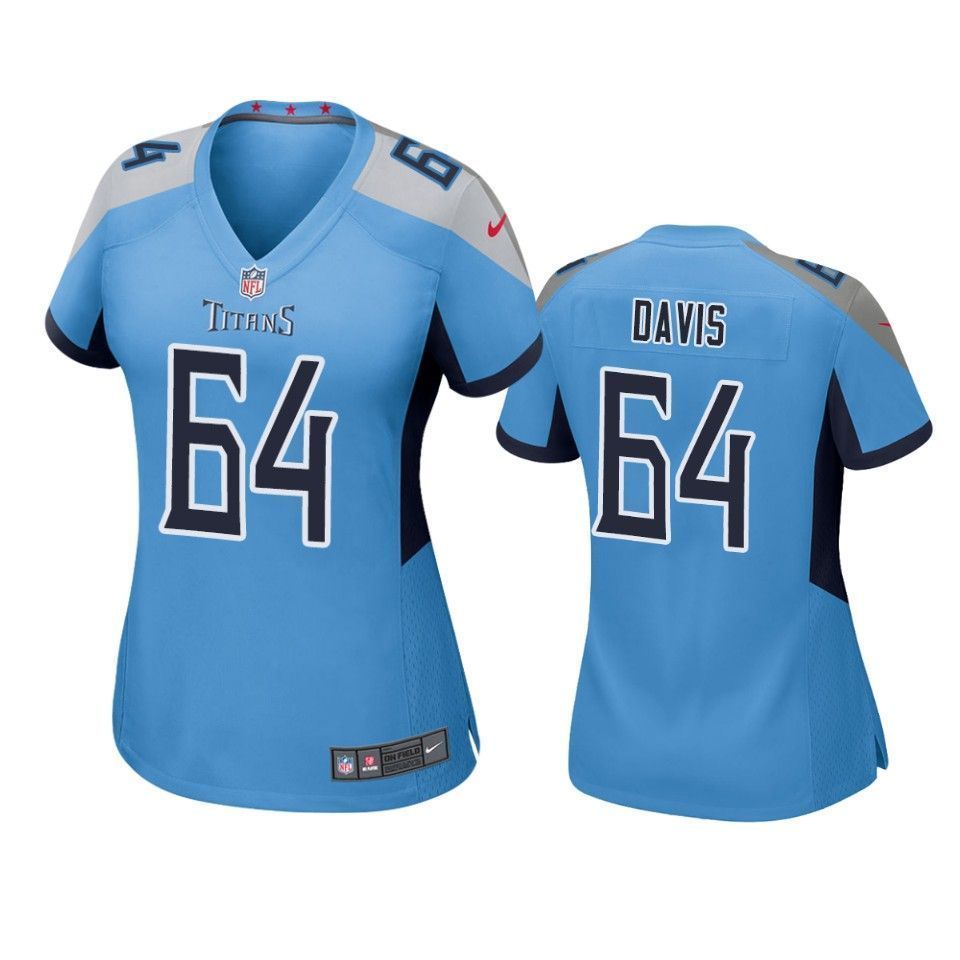 Tennessee Titans Nate Davis 2019 Nfl Draft Light Blue Game Womens Jersey