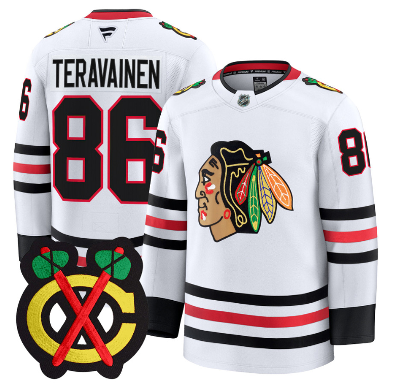 Teuvo Teravainen Jersey #86 Chicago Blackhawks Premium All Stitched White