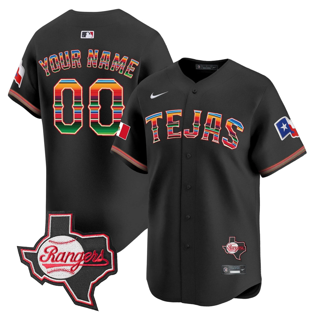 TEX Mexico Texas Patch Vapor Premier Limited Custom Jersey All Stitched