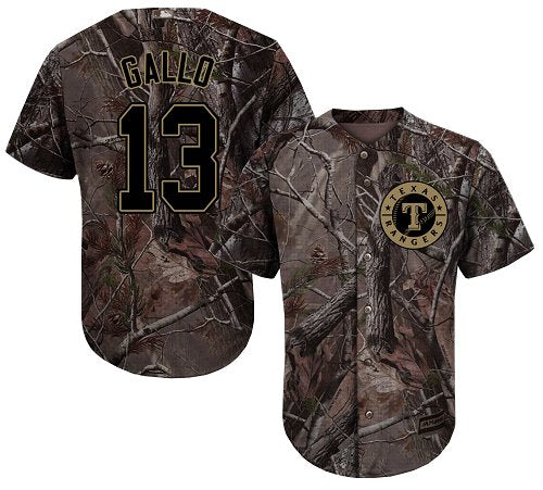 Texas Rangers 13 Joey Gallo Camo Realtree Collection Cool Base Stitched Baseball Jersey