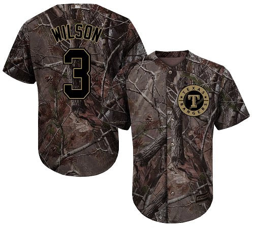 Texas Rangers 3 Russell Wilson Camo Realtree Collection Cool Base Stitched Baseball Jersey