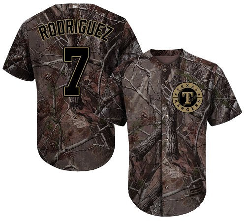 Texas Rangers 7 Ivan Rodriguez Camo Realtree Collection Cool Base Stitched Baseball Jersey