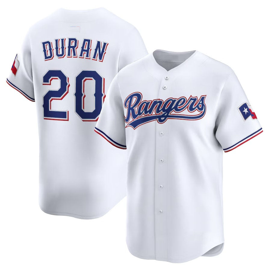 Texas Rangers #20 Ezequiel Durn Home Limited Player Jersey White Stitched Base
