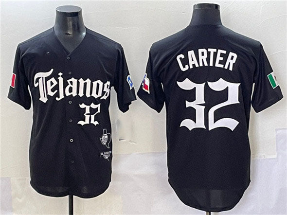 Texas Rangers #32 Evan Carter Black Mexico 2025 Vapor Premier Limited Stitched B