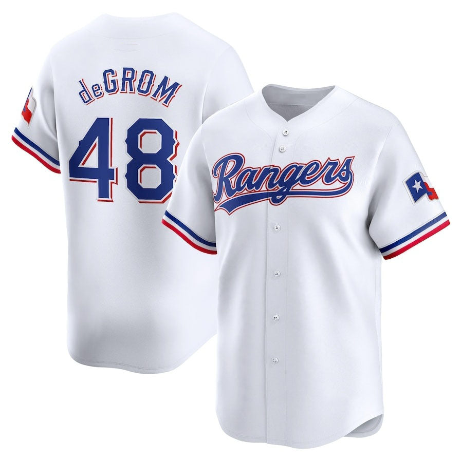Texas Rangers #48 Jacob deGrom Home Limited Player Jersey White Stitched Baseb