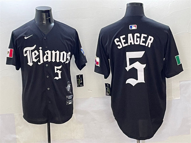 Texas Rangers #5 Corey Seager Black Mexico 2025 Vapor Premier Limited Stitched B