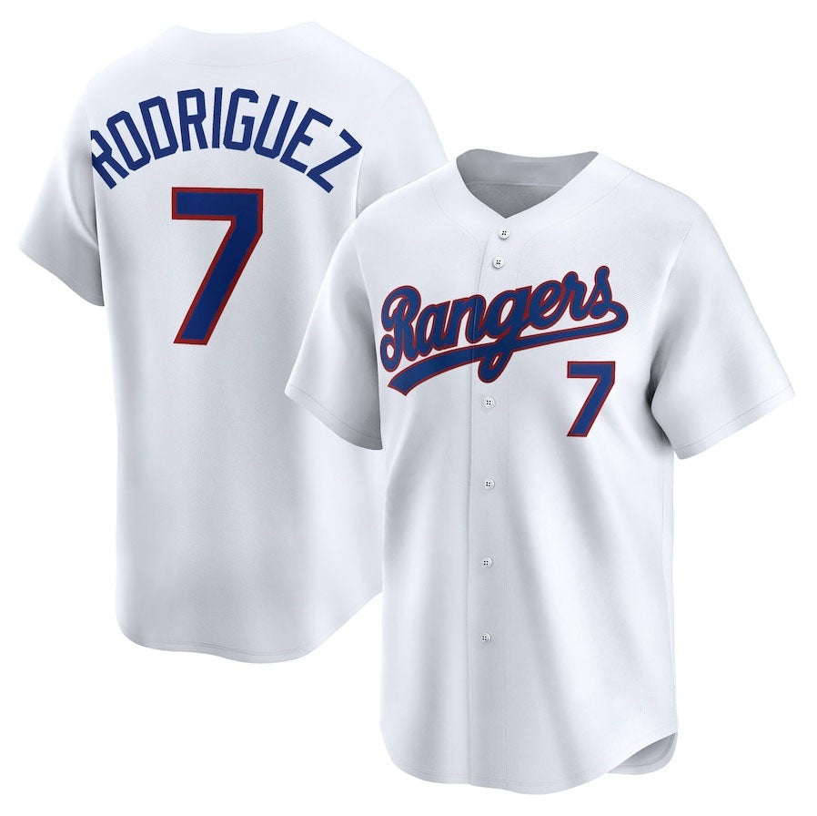 Texas Rangers #7 Ivan Rodriguez Throwback Cooperstown Collection Limited Jersey