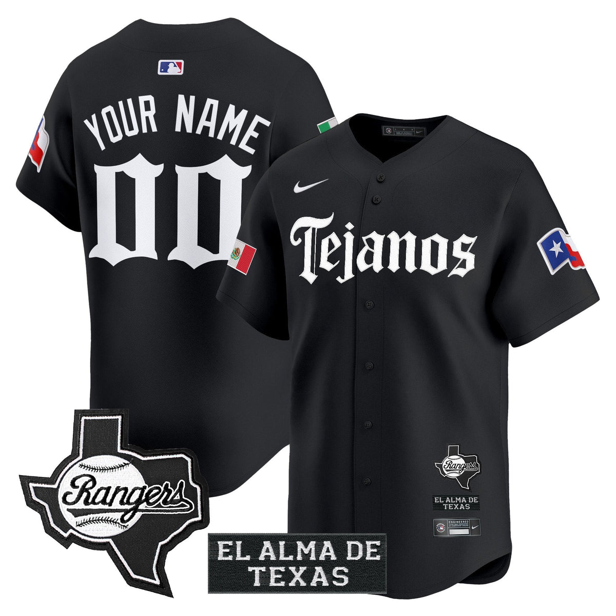 Texas Rangers Mexico Tejano Barrio Style Vapor Premier Limited Custom Jersey A