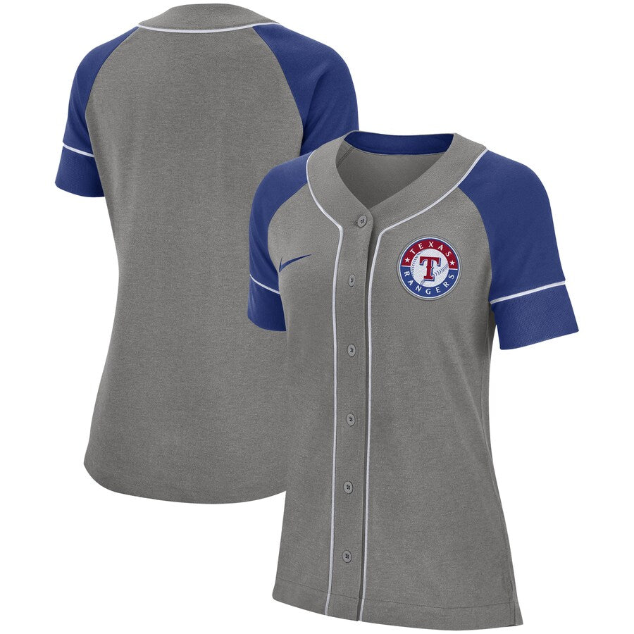 Texas Rangers Nike Womens Classic Baseball Jersey Gray