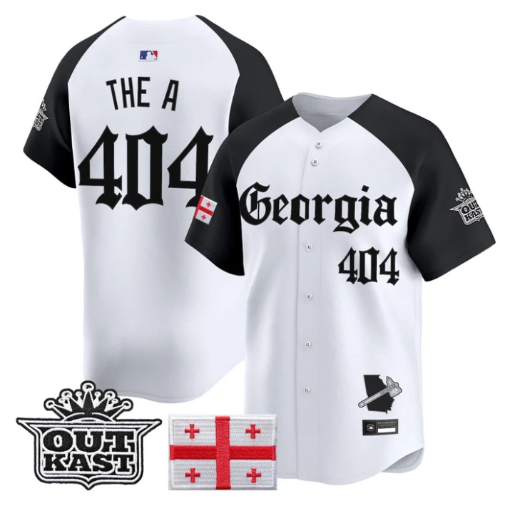 The A Jersey #404 Atlanta Braves Georgia Outkast Gothic Stitched