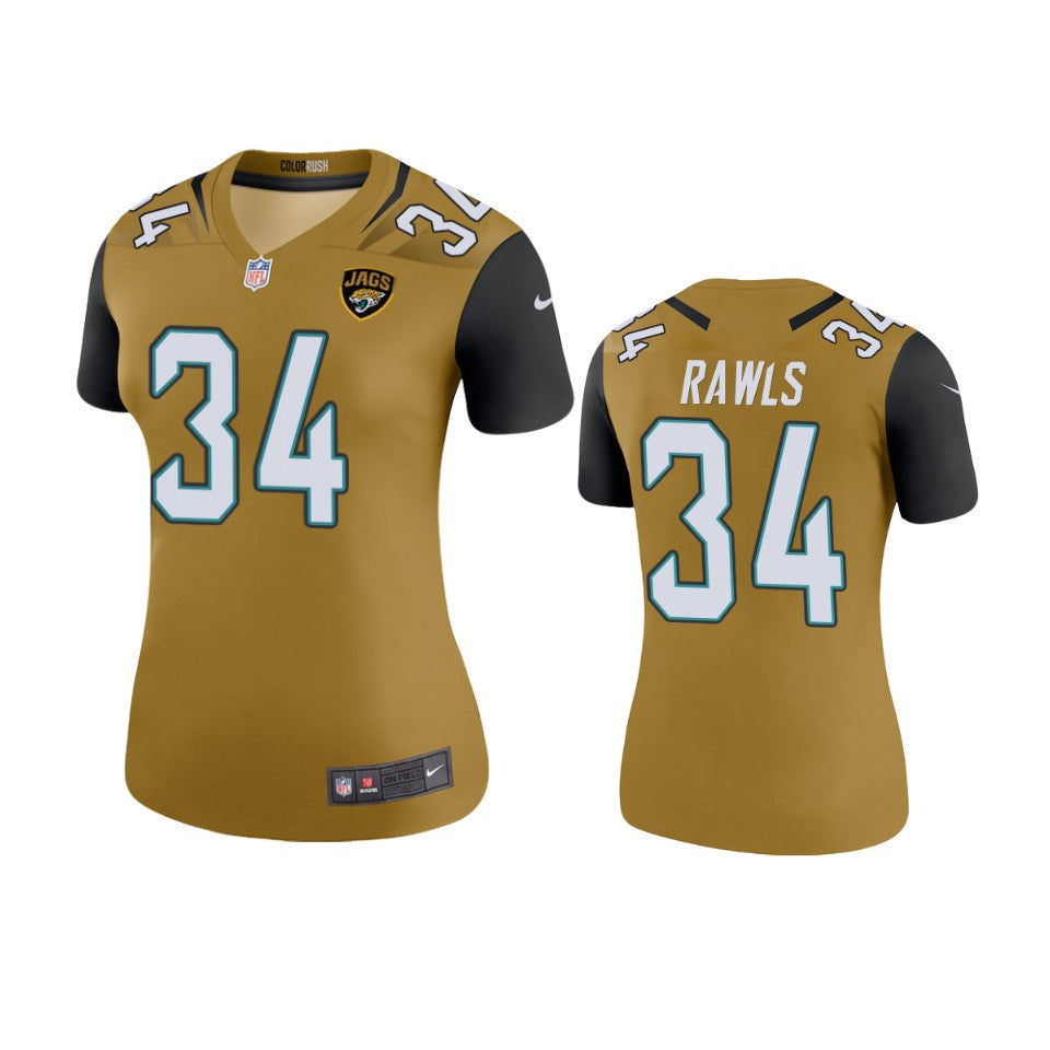 Thomas Rawls Jaguars Gold Color Rush Legend Jersey