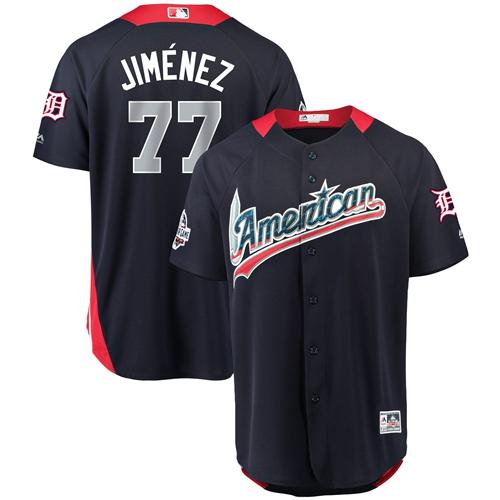 Tigers 77 Joe Jimenez Navy Blue 2018 All star American League Stitched Baseball Jersey