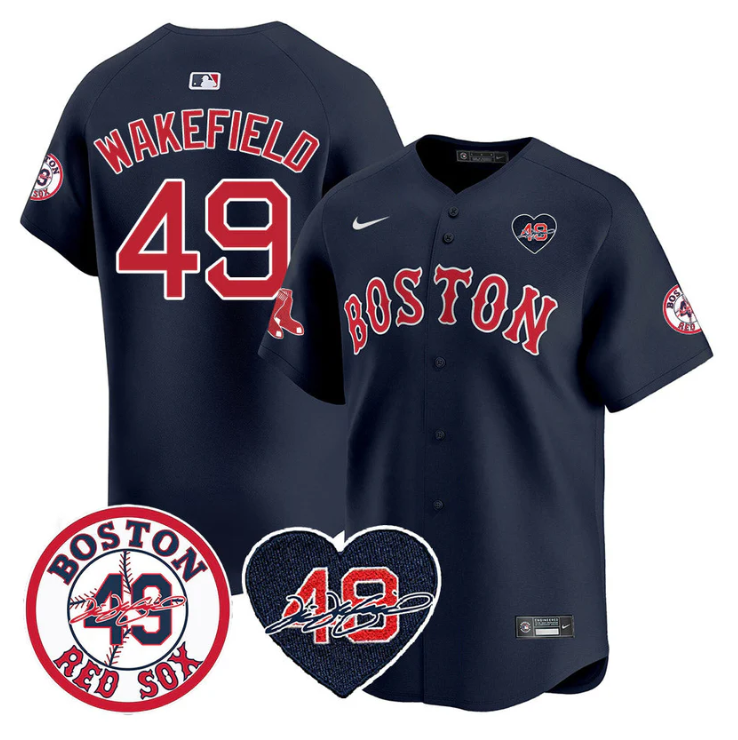 Tim Wakefield Jersey #49 Boston Red Sox Tim Wakefield Memorial Patch Stitched Na