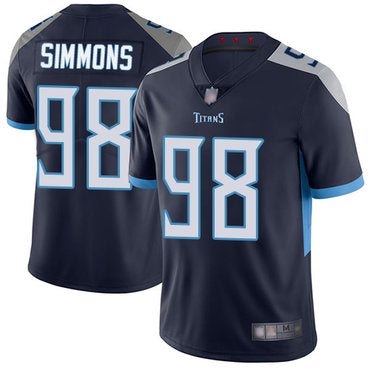Titans 98 Jeffery Simmons Navy Blue Team Color Mens Stitched Football Vapor Untouchable Limited Jersey