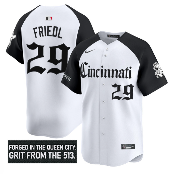 TJ Friedl Jersey #29 Cincinnati Reds Gothic Queen City Edition Stitched Alternat