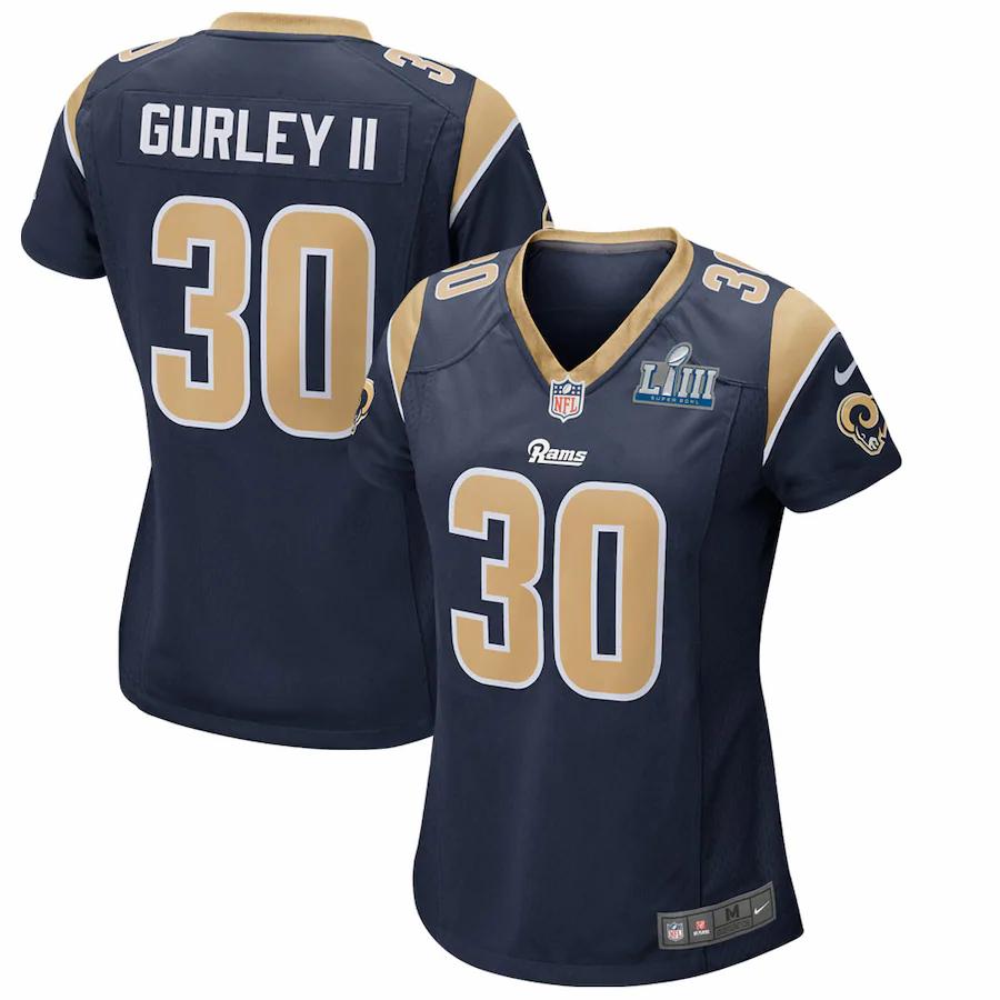 Todd Gurley Ii Los Angeles Rams Nike Womens Super Bowl Liii Bound Game Jersey Navy
