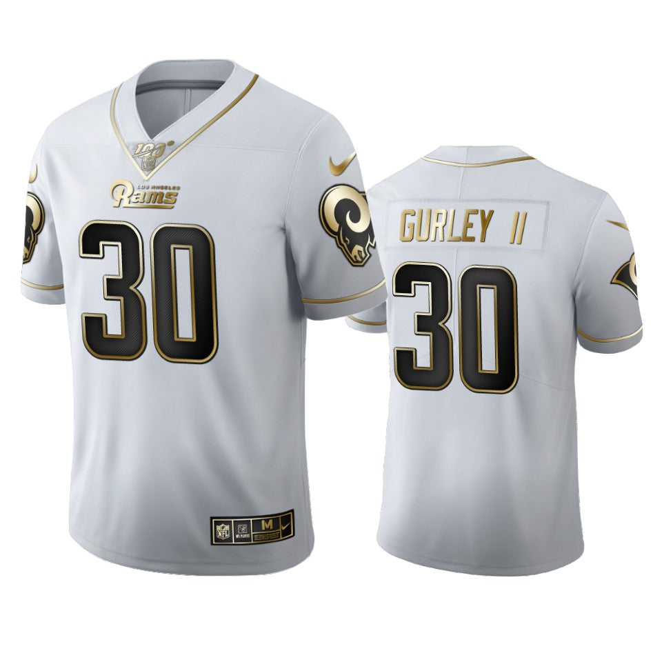Todd Gurley Ii Rams White 100th Season Golden Edition Jersey