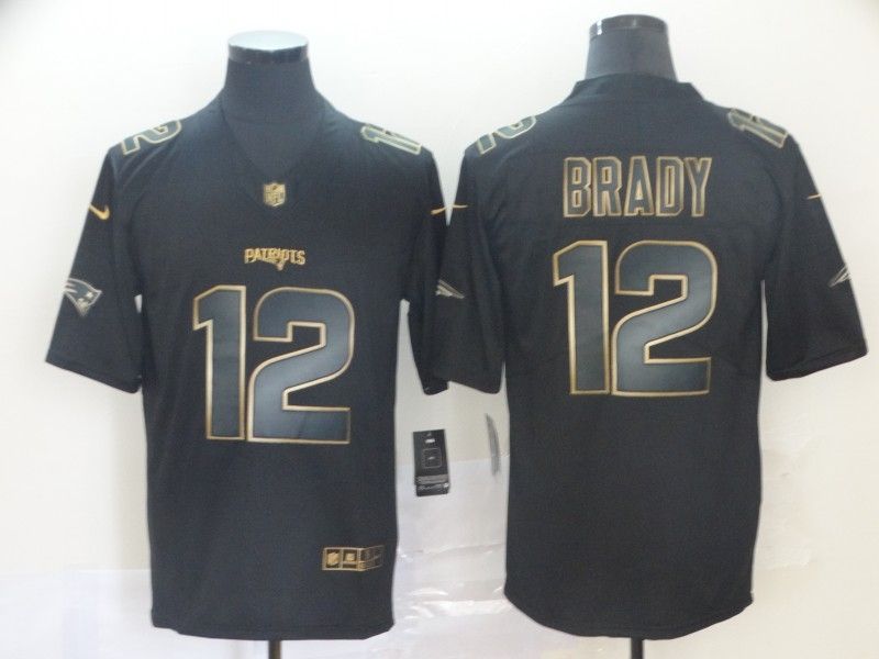 Tom Brady 12 New England Patriots Nfl Explosion Legendary Gold Black Jersey
