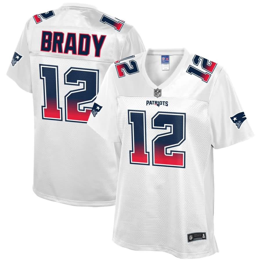 Tom Brady New England Patriots Nfl Pro Line By Fanatics Branded Womens Fade Fashion Jersey White