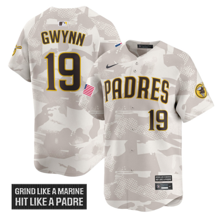 Tony Gwynn Jersey #19 San Diego Padres 2025 Armed Forces Day Vapor Stitched Camo