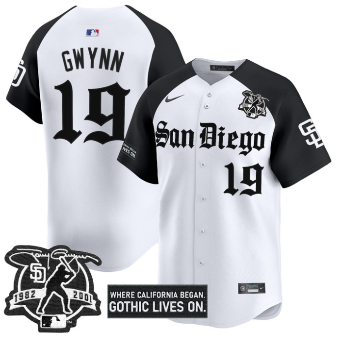 Tony Gwynn Jersey #19 San Diego Padres Gothic Edition Vapor Limited Stitched Alt