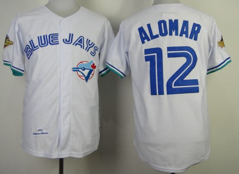 Toronto Blue Jays 12 Roberto Alomar 1993 White Throwback Jersey