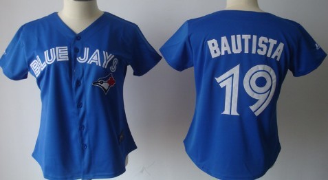 Toronto Blue Jays 19 Jose Bautista Blue Womens Jersey