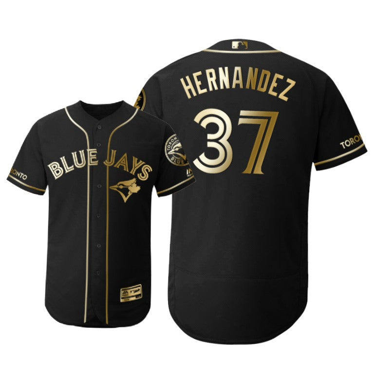 Toronto Blue Jays 37 Teoscar Hernandez Mlb 2019 Golden Brandedition Black Jersey Gift For Blue Jays Fans