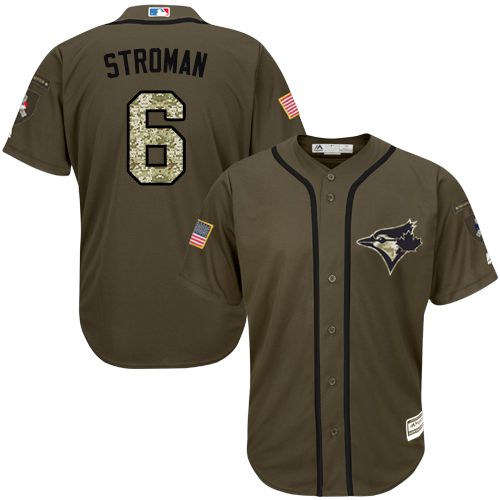 Toronto Blue Jays 6 Marcus Stroman Green Salute To Service Stitched Mlb Jersey