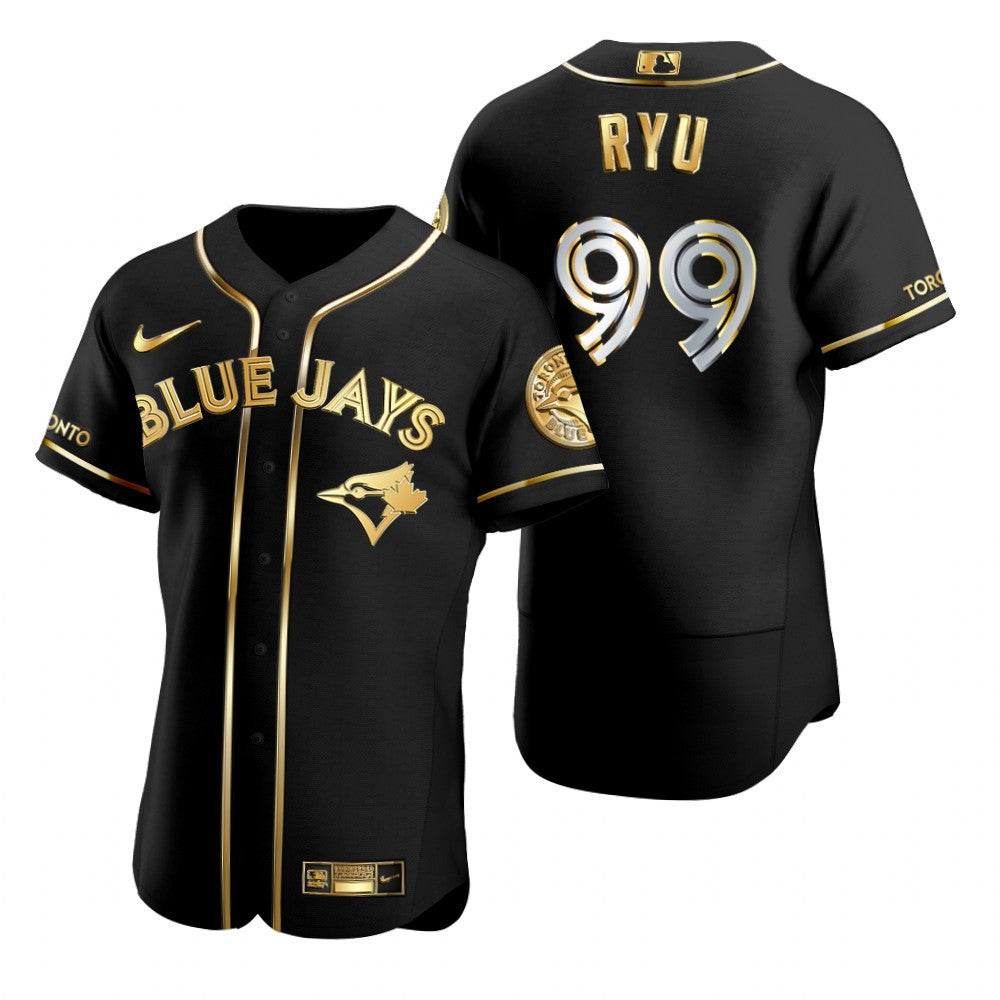 Toronto Blue Jays 99 Martin Maldonado Mlb Golden Brandedition Black Jersey Gift For Blue Jays Fans