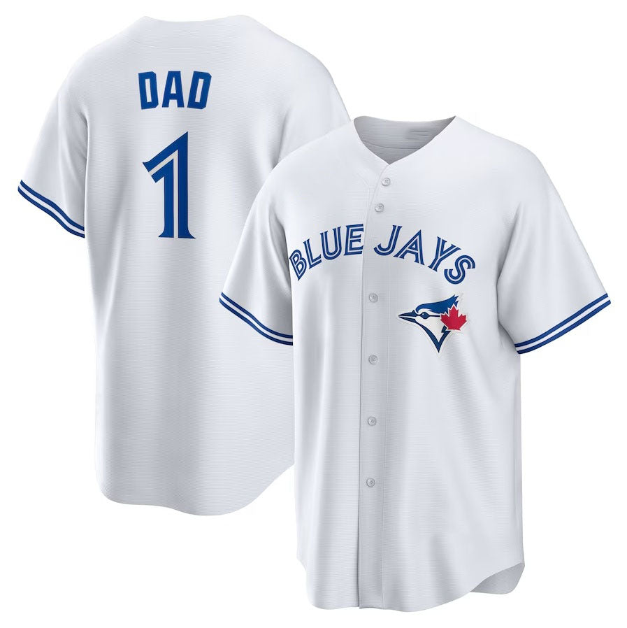 Toronto Blue Jays #1 Dad Home Replica Jersey White Stitched Baseball Jersey