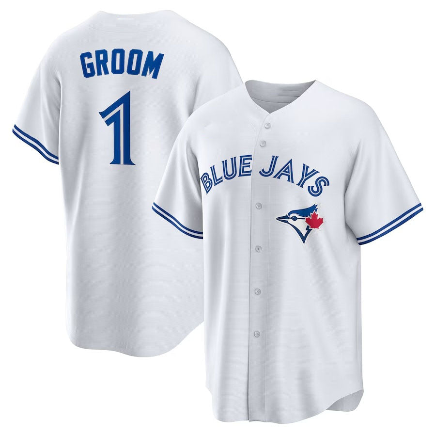 Toronto Blue Jays #1 Groom Home Replica Jersey White Stitched Baseball Jersey