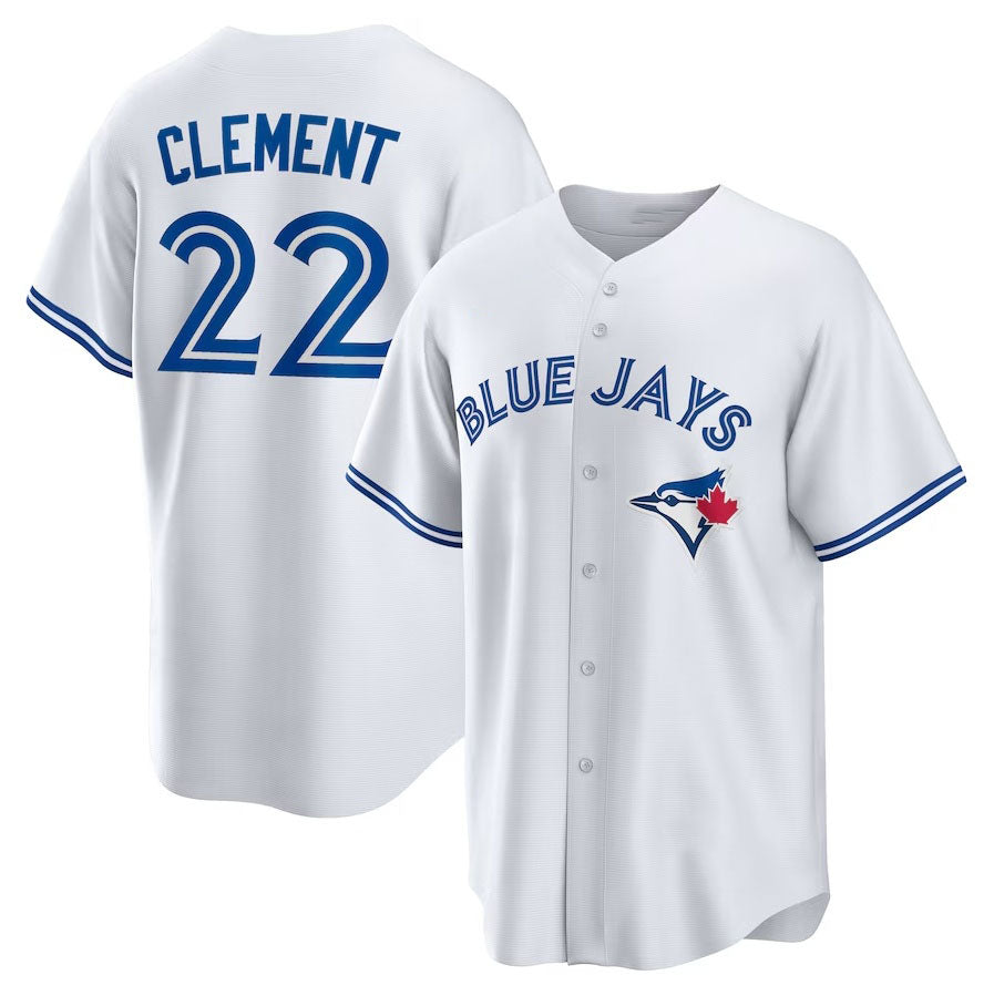 Toronto Blue Jays #22 Ernie Clement Home Replica Jersey White Stitched Basebal