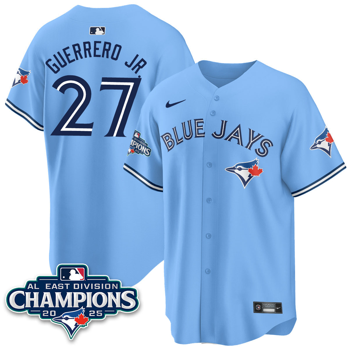 Toronto Blue Jays AL East Division Champions Jersey All Stitched