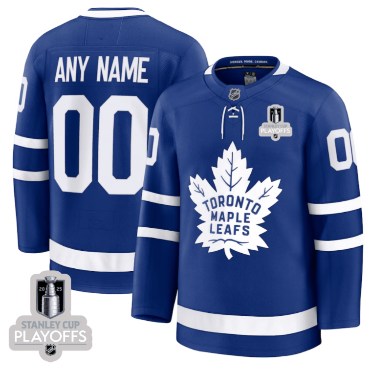 Toronto Maple Leafs 2025 NHL Playoffs Patch Home Men Custom Jersey Blue