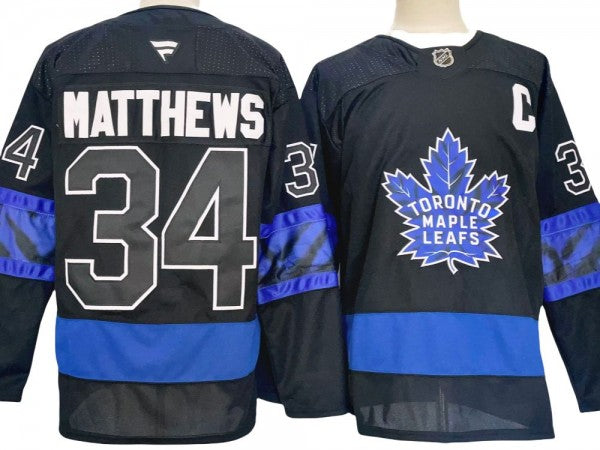 Toronto Maple Leafs #34 Auston Matthews x drew house Alternate 2024 Jersey Bla