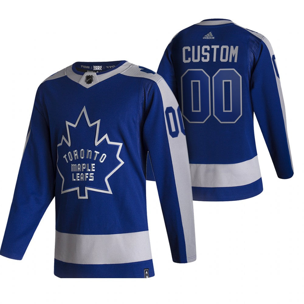 Toronto Maple Leafs Custom Blue 2020-21 Reverse Retro Alternate NHL Jersey