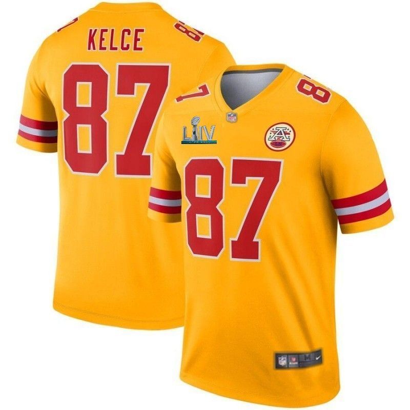 Travis Kelce 87 Kansas City Chiefs 2020 Nfl Yellow Jersey Jersey