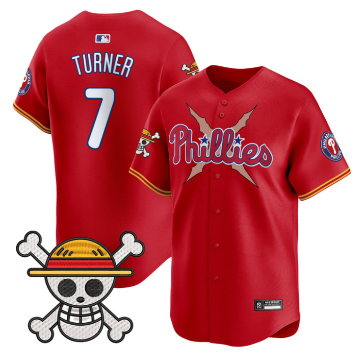 Trea Turner Jersey #7 Philadelphia Phillies One Piece 2025 Stitched Red