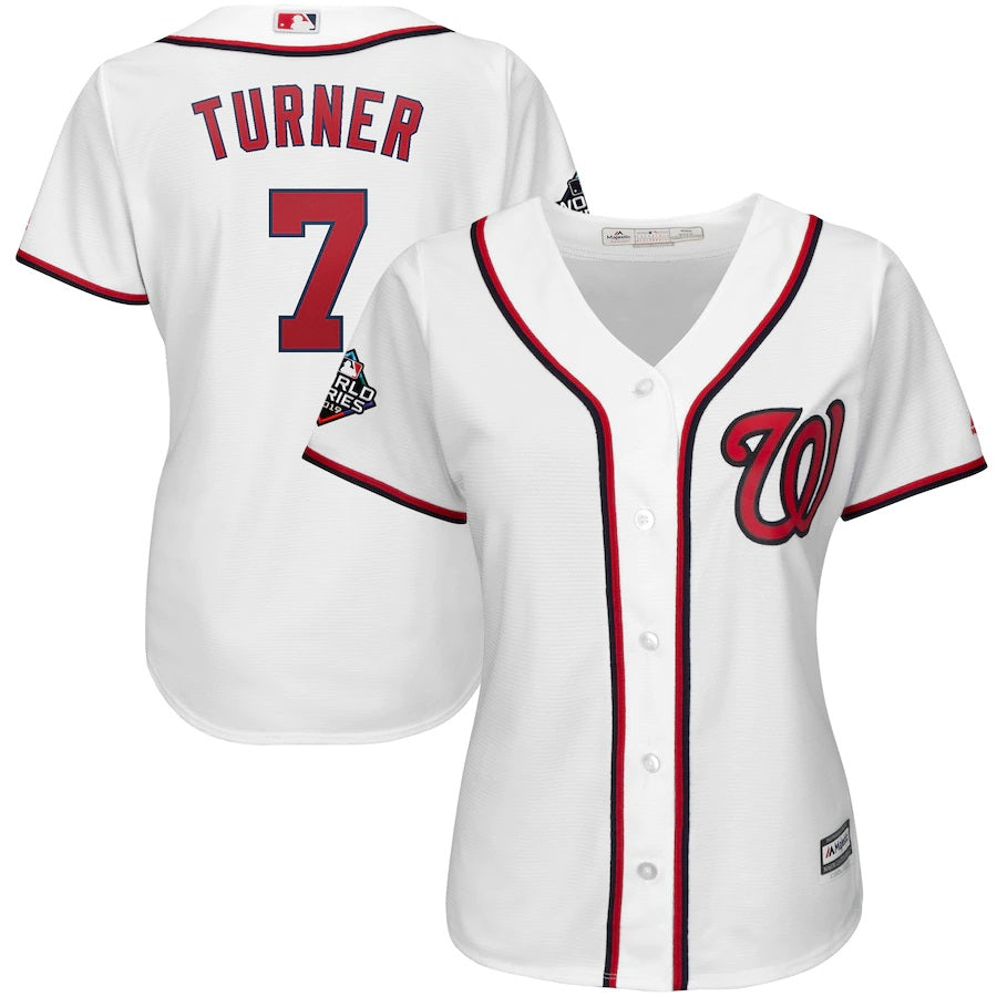 Trea Turner Washington Nationals Majestic Womens 2019 World Series Bound Official Cool Base Player Jersey White