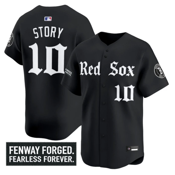 Trevor Story Jersey #10 Boston Red Sox Gothic Edition Premier Stitched