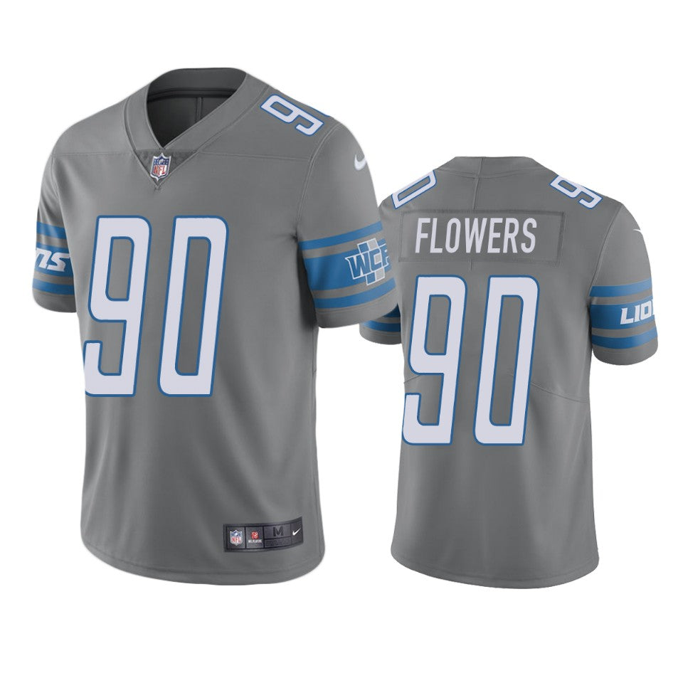 Trey Flowers Lions Steel Color Rush Limited Jersey